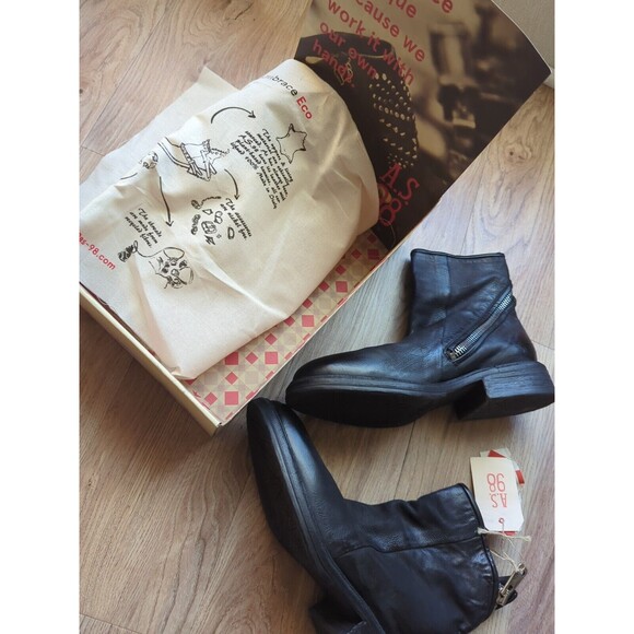 A.S. 98 Fleetwood Moto Grunge Zip Ankle Boots Womens 10.5-11 EU 42 - Picture 8 of 12